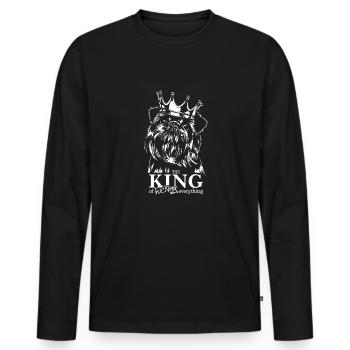 BELGIAN DWARF GRIFFON King dog saying Wilsigns - Men's Premium Organic Long Sleeve Shirt - black - Front - Nico (187cm)