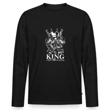 Roi maltais de tout Chiens Disant - T-shirt manches longues Premium bio Homme - noir - Devant - Nico (187cm)