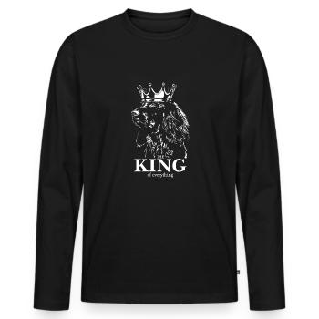 German Longhair King of everything Dog Wilsigns - Men's Premium Organic Long Sleeve Shirt - black - Front - Nico (187cm)
