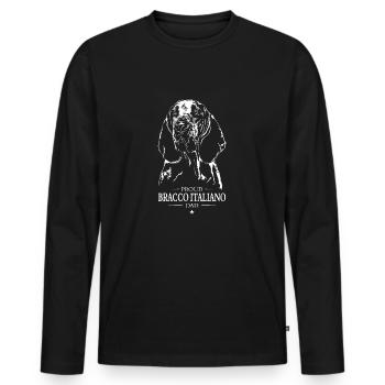 Bracco Italiano Dad Dog Dog Wilsigns - Men's Premium Organic Long Sleeve Shirt - black - Front - Nico (187cm)