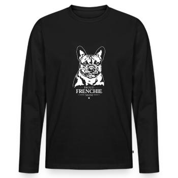 Frenchie Mom Hunde Hund French Bulldog Wilsigns - Männer Premium Bio Langarmshirt - Schwarz - Vorne - Nico (187cm)