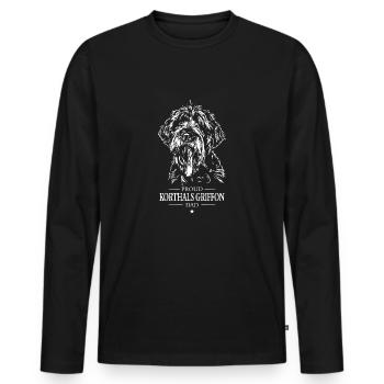Korthals Griffon Dad Hunde Hund Wilsigns - Männer Premium Bio Langarmshirt - Schwarz - Vorne - Nico (187cm)