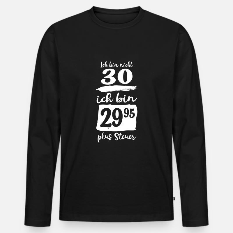 30 Jahre ? nein 29,95 - Männer Premium Bio Langarmshirt - Schwarz
