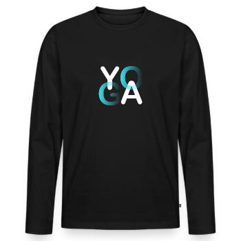 Yoga - T-shirt manches longues Premium bio Homme - noir - Devant - Nico (187cm)