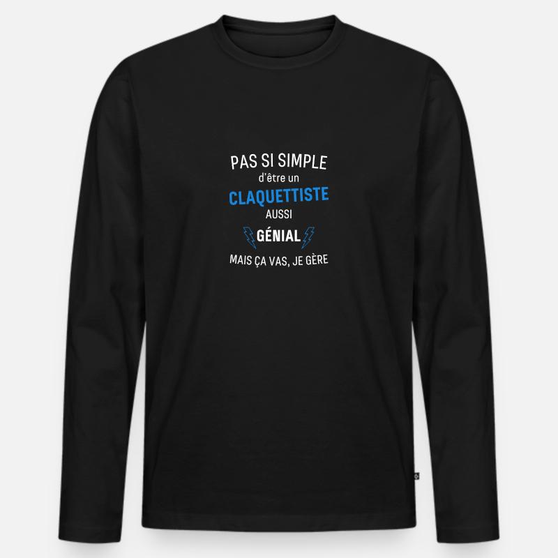 Fantastischer Tap-Player - Männer Premium Bio Langarmshirt - Schwarz