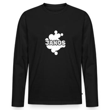 Vorname Janos - Männer Premium Bio Langarmshirt - Schwarz - Vorne - Nico (187cm)
