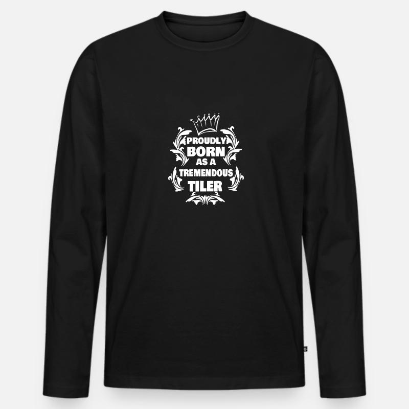 Beruf Fliesenleger - Männer Premium Bio Langarmshirt - Schwarz