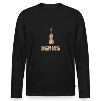 Violoncelle Dennis - T-shirt manches longues Premium bio Homme - noir - Devant - Nico (187cm)