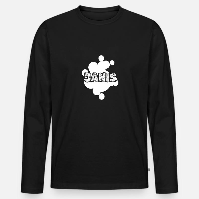 Janis Janis - Männer Premium Bio Langarmshirt - Schwarz