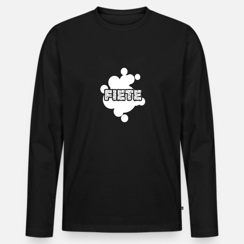 Fiete Fiete - Männer Premium Bio Langarmshirt - Schwarz