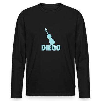 Bratsche Diego - Männer Premium Bio Langarmshirt - Schwarz - Vorne - Nico (187cm)