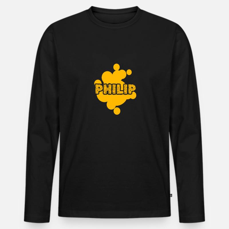 Maler Philip - Männer Premium Bio Langarmshirt - Schwarz
