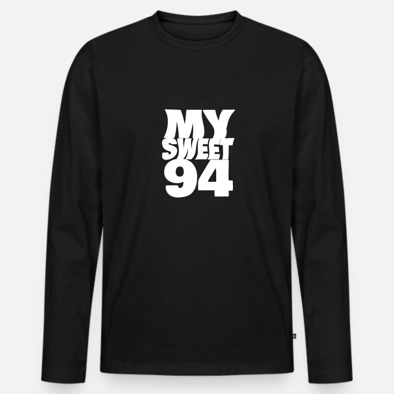 94 - Männer Premium Bio Langarmshirt - Schwarz