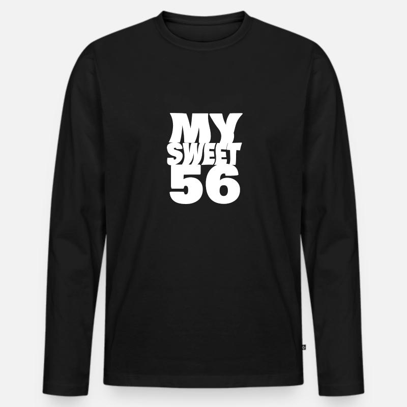 56 - Männer Premium Bio Langarmshirt - Schwarz