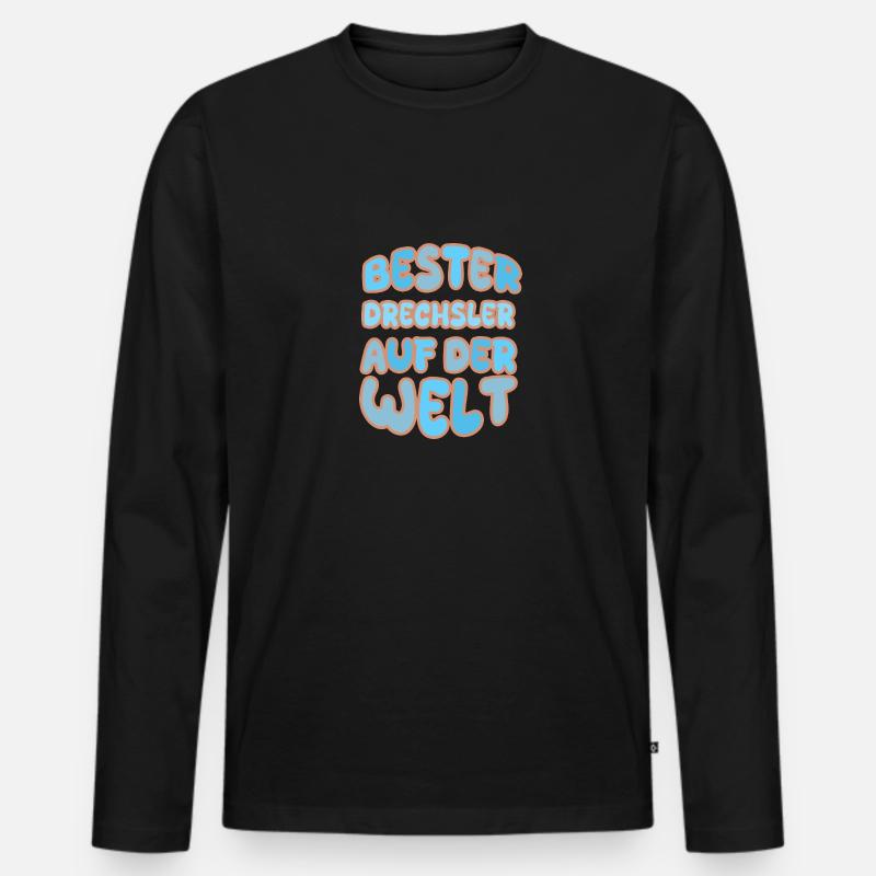 Berufung Drechsler - Männer Premium Bio Langarmshirt - Schwarz