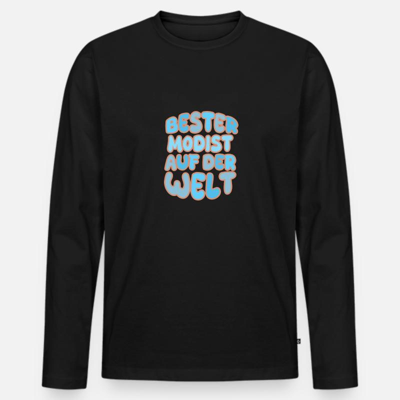 Berufung Modist - Männer Premium Bio Langarmshirt - Schwarz