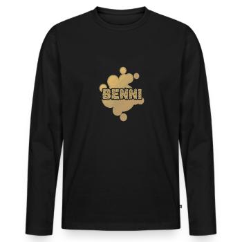 Benni - T-shirt manches longues Premium bio Homme - noir - Devant - Nico (187cm)