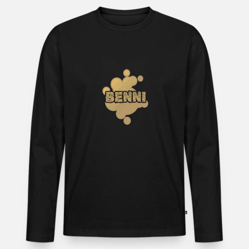 Benni - Männer Premium Bio Langarmshirt - Schwarz