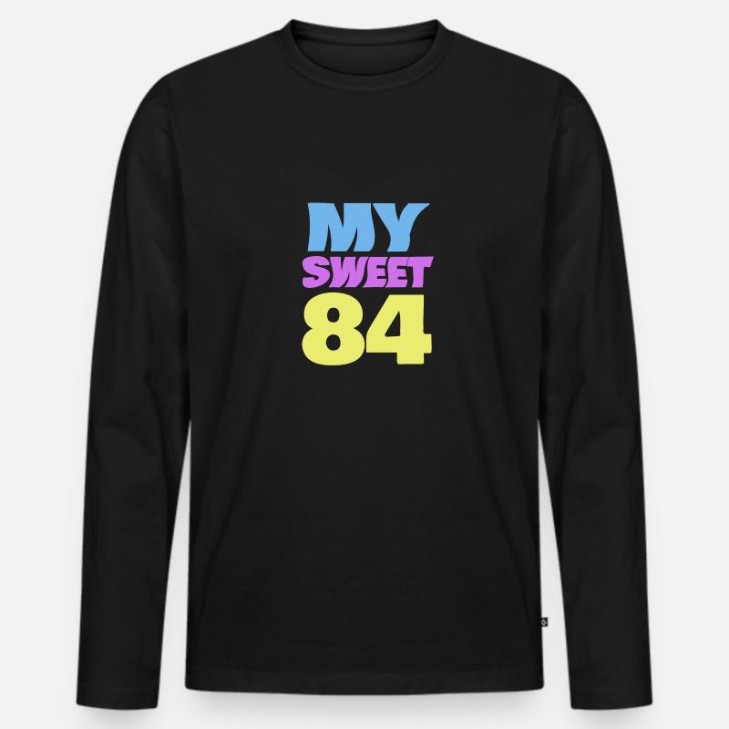 Sweet 84 - Männer Premium Bio Langarmshirt - Schwarz