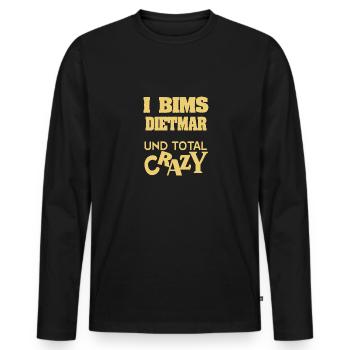 Dietmar as a first name - Men's Premium Organic Long Sleeve Shirt - black - Front - Nico (187cm)