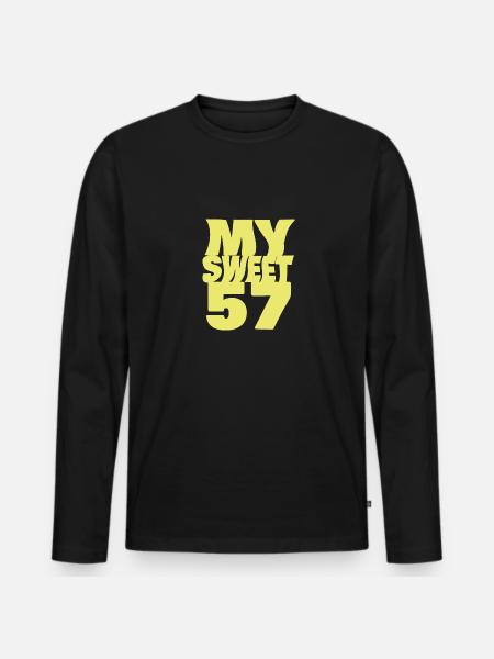 Birthday 57 - Men's Premium Organic Long Sleeve Shirt - black