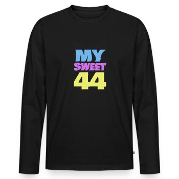 Sweet 44 - Men's Premium Organic Long Sleeve Shirt - black - Front - Nico (187cm)