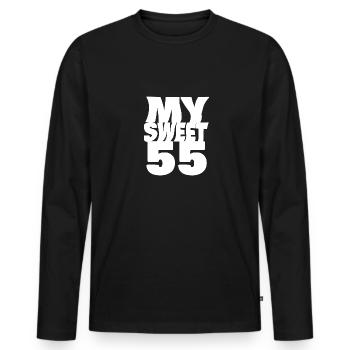 Sweet 55 - Men's Premium Organic Long Sleeve Shirt - black - Front - Nico (187cm)
