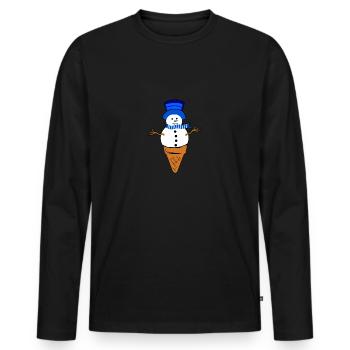 Schneemann - Männer Premium Bio Langarmshirt - Schwarz - Vorne - Nico (187cm)