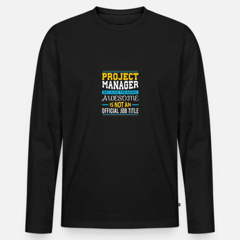 Project Manager - Männer Premium Bio Langarmshirt - Schwarz