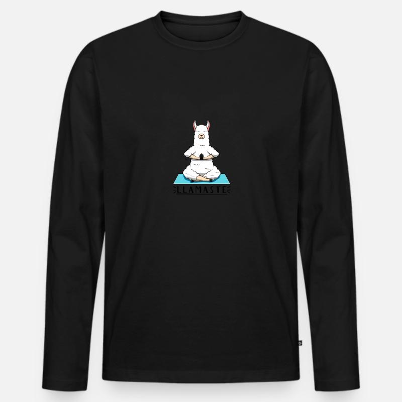 Llamaste Lama - Männer Premium Bio Langarmshirt - Schwarz