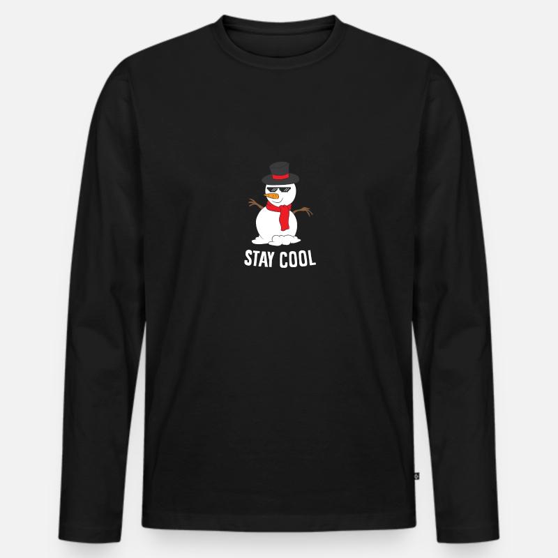 Stay cool - Männer Premium Bio Langarmshirt - Schwarz