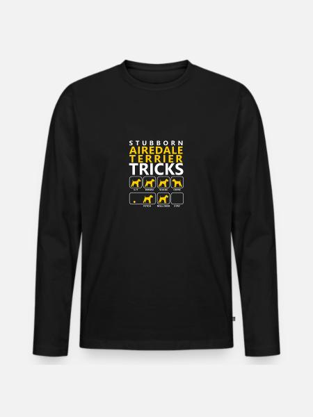 Hartnäckige Airedale-Terrier-Tricks - Männer Premium Bio Langarmshirt - Schwarz