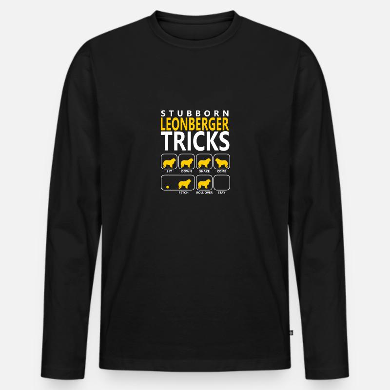 Hartnäckige Leonberger Tricks - Männer Premium Bio Langarmshirt - Schwarz