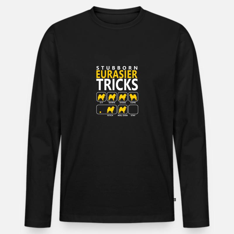 Hartnäckige Eurasier-Tricks - Männer Premium Bio Langarmshirt - Schwarz