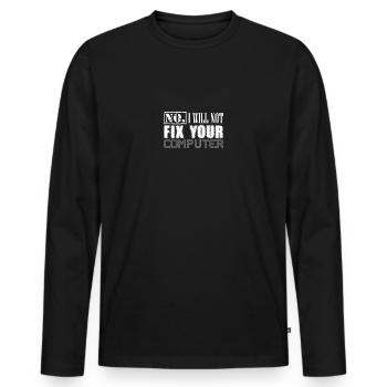 IT - Men's Premium Organic Long Sleeve Shirt - black - Front - Nico (187cm)