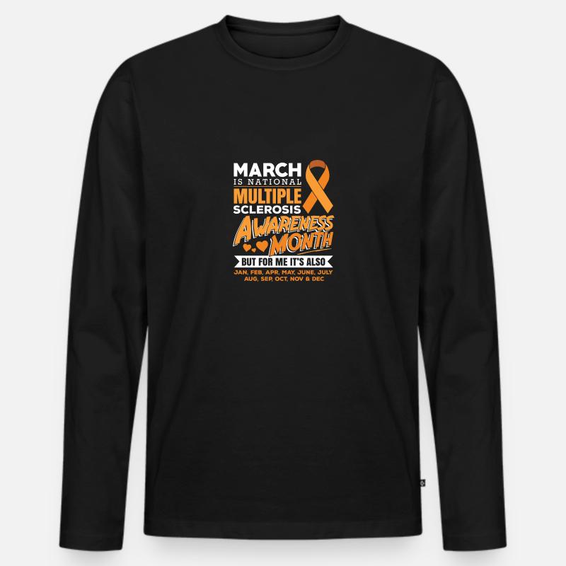 MS Awareness Warrior - Männer Premium Bio Langarmshirt - Schwarz