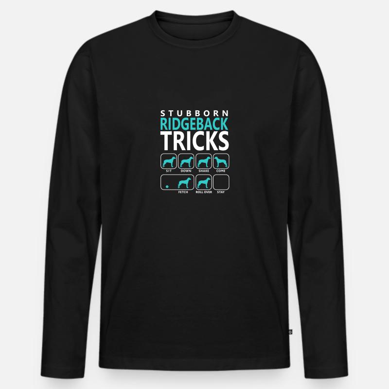 Hartnäckige Ridgeback-Tricks - Männer Premium Bio Langarmshirt - Schwarz