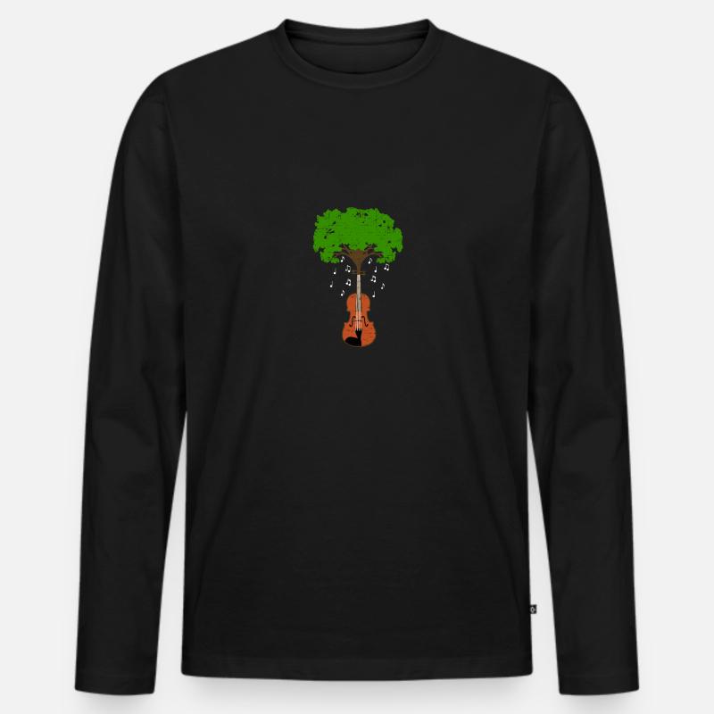 Violine - Männer Premium Bio Langarmshirt - Schwarz