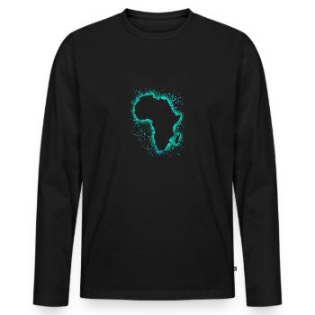 Africa - Men's Premium Organic Long Sleeve Shirt - black - Front - Nico (187cm)