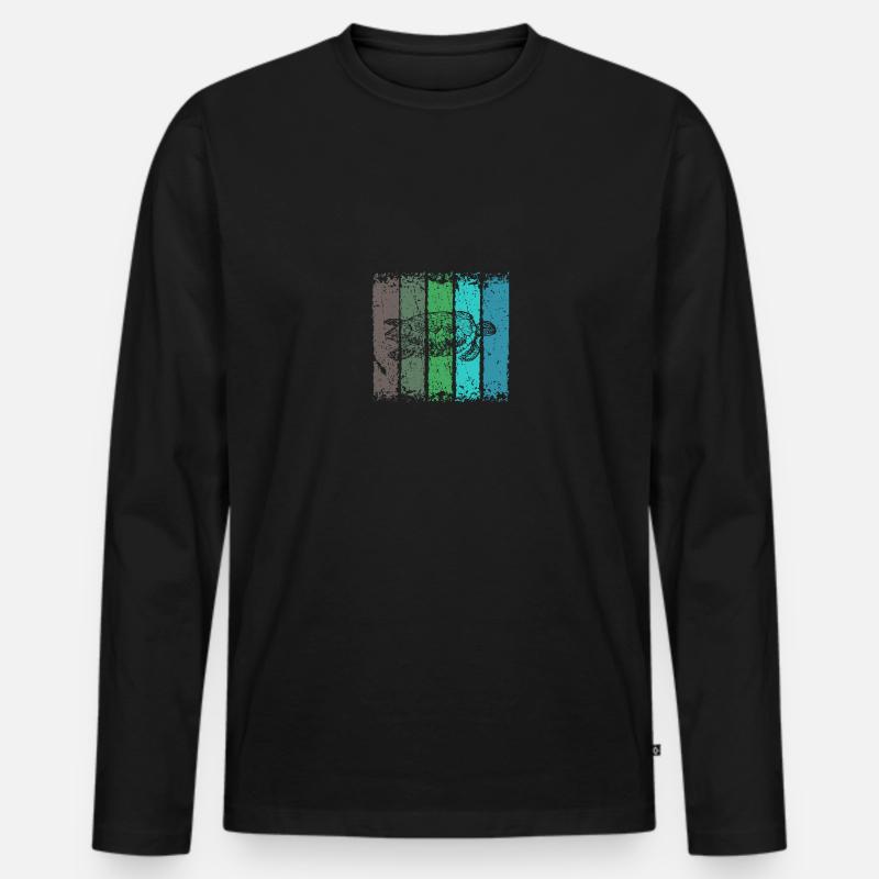 Schildkröte - Männer Premium Bio Langarmshirt - Schwarz