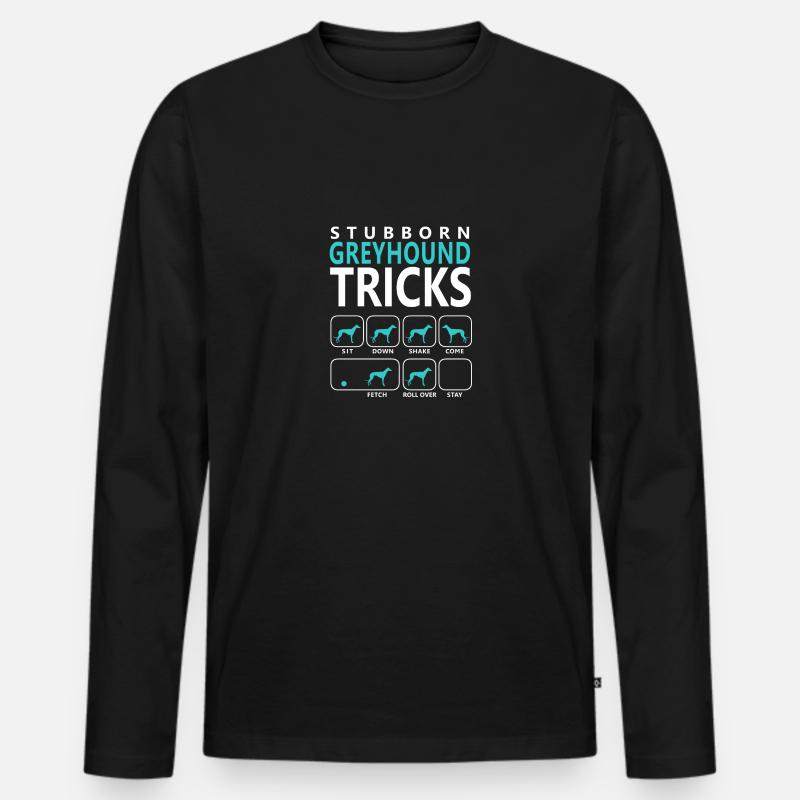 Hartnäckige Windhundtricks - Männer Premium Bio Langarmshirt - Schwarz