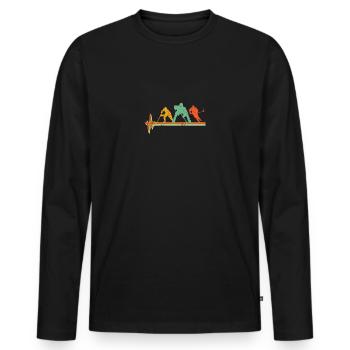 T-shirt Love Hockey - Cadeaux cool pour les joueurs de hockey - I - T-shirt manches longues Premium bio Homme - noir - Devant - Nico (187cm)