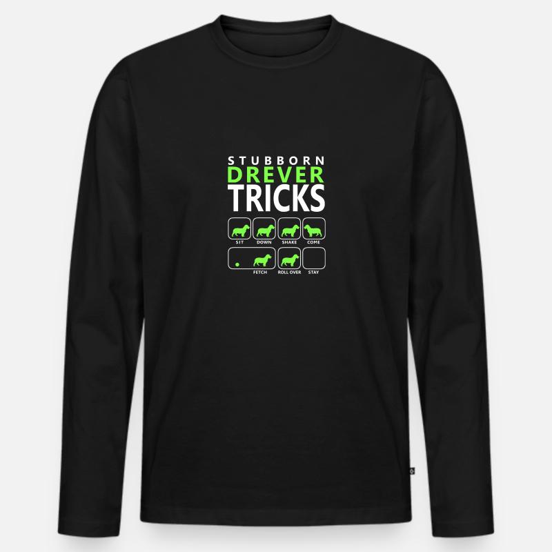 Hartnäckige Drever-Tricks - Männer Premium Bio Langarmshirt - Schwarz