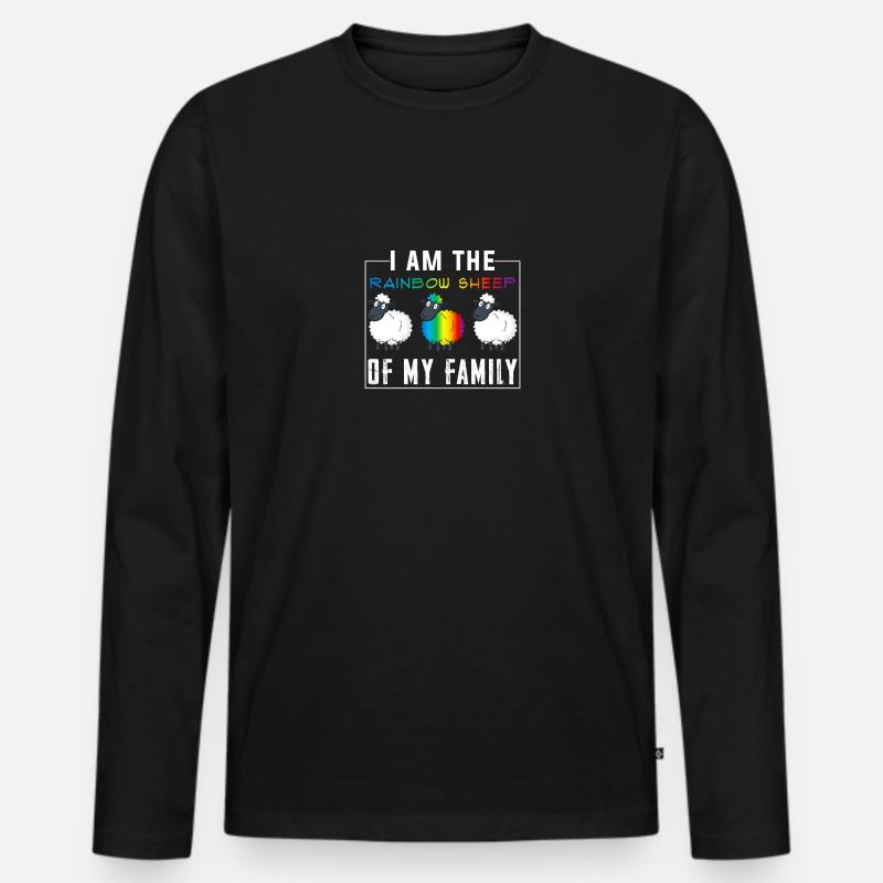 CSD Schaf Regenbogenfarben - Männer Premium Bio Langarmshirt - Schwarz