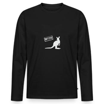 Känguru. Witzig. - Männer Premium Bio Langarmshirt - Schwarz - Vorne - Nico (187cm)