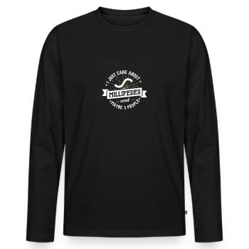 Mille-pattes Je me soucie juste des mille-pattes - T-shirt manches longues Premium bio Homme - noir - Devant - Nico (187cm)