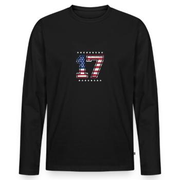Patriot Number 17 - Men's Premium Organic Long Sleeve Shirt - black - Front - Nico (187cm)