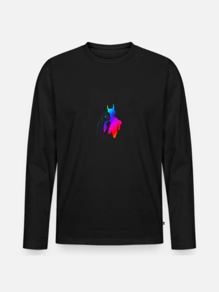 Klem djævelen kram Halloween gave Satan - Premium økologisk langærmet T-shirt til mænd - sort