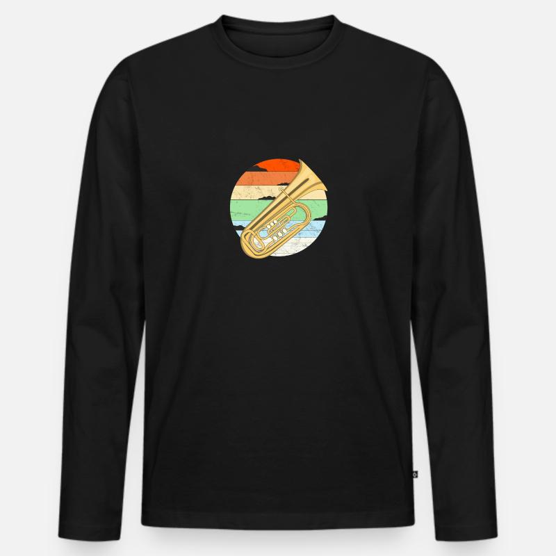 TUBA HINTERGRUND - Männer Premium Bio Langarmshirt - Schwarz