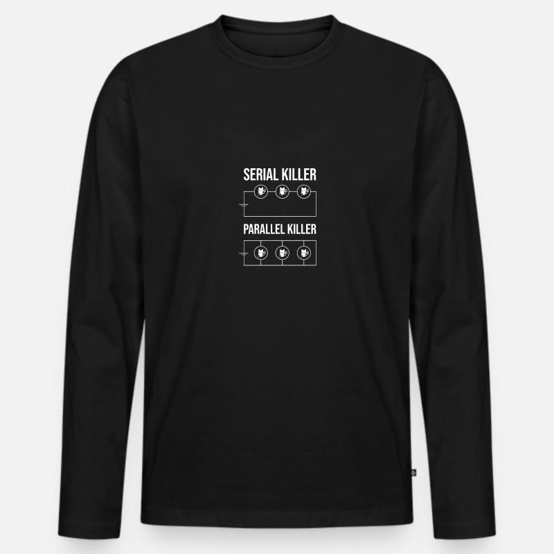 Serial Killer Parallel Killer Schematic - Men's Premium Organic Long Sleeve Shirt - black